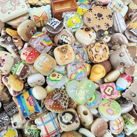 MIxed Cartoon pillow Resin/Acrylic beads For Key/Bag Charm Craft Projects