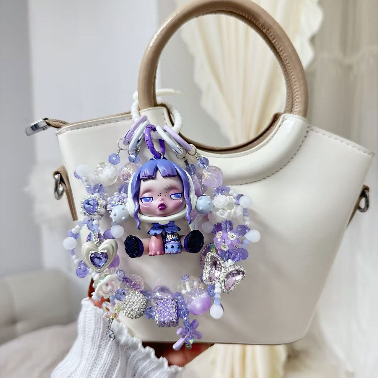 Skullpanda Authentic Doll With DIY Heavy-Crafted Beads Chain