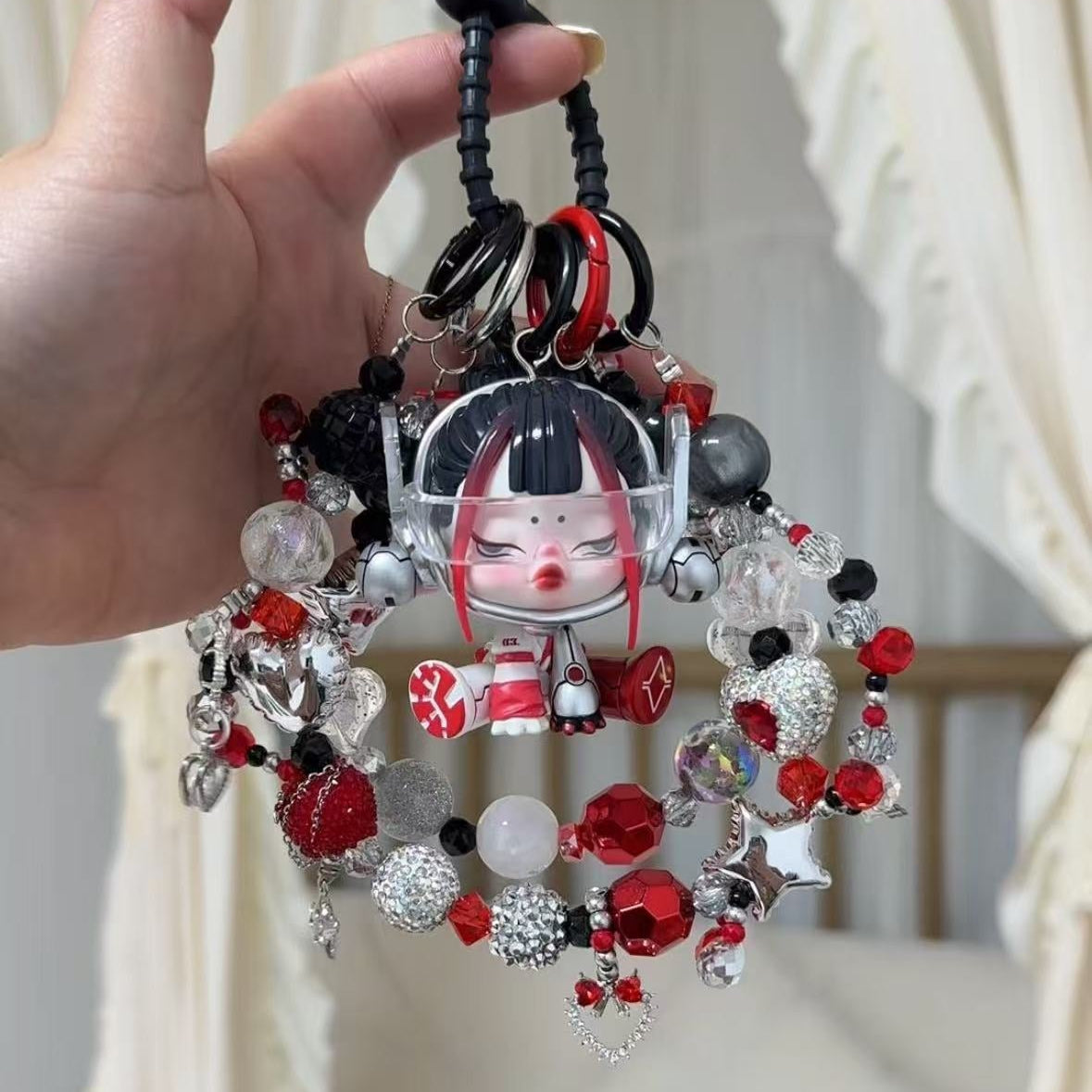 Skullpanda Authentic Doll With DIY Heavy-Crafted Beads Chain