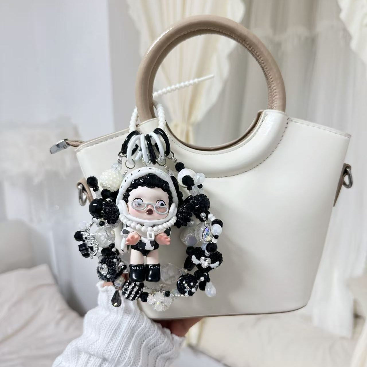 Skullpanda Authentic Doll With DIY Heavy-Crafted Beads Chain