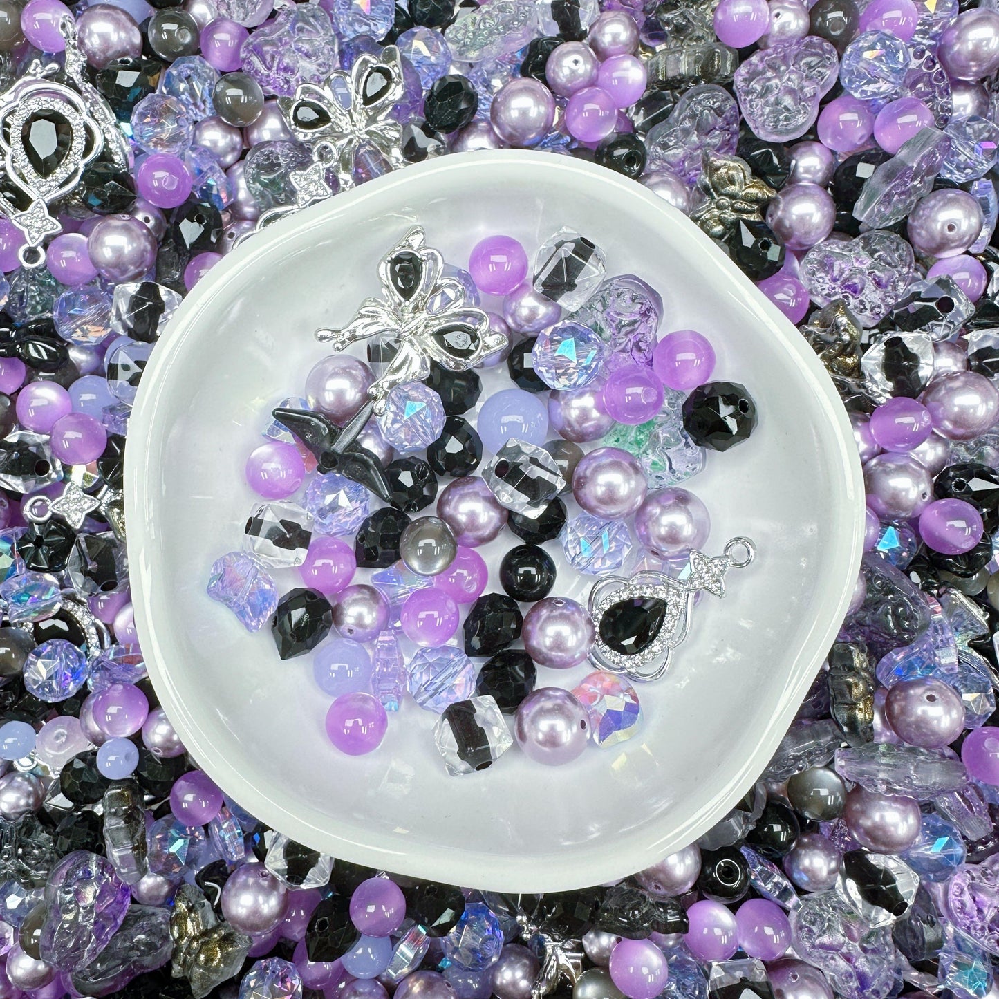 MIxed 8mm Crystal/Glaze/Alloy/Resin Mix Beads For Bracelet Necklace Key/Bag Charm Craft Projects