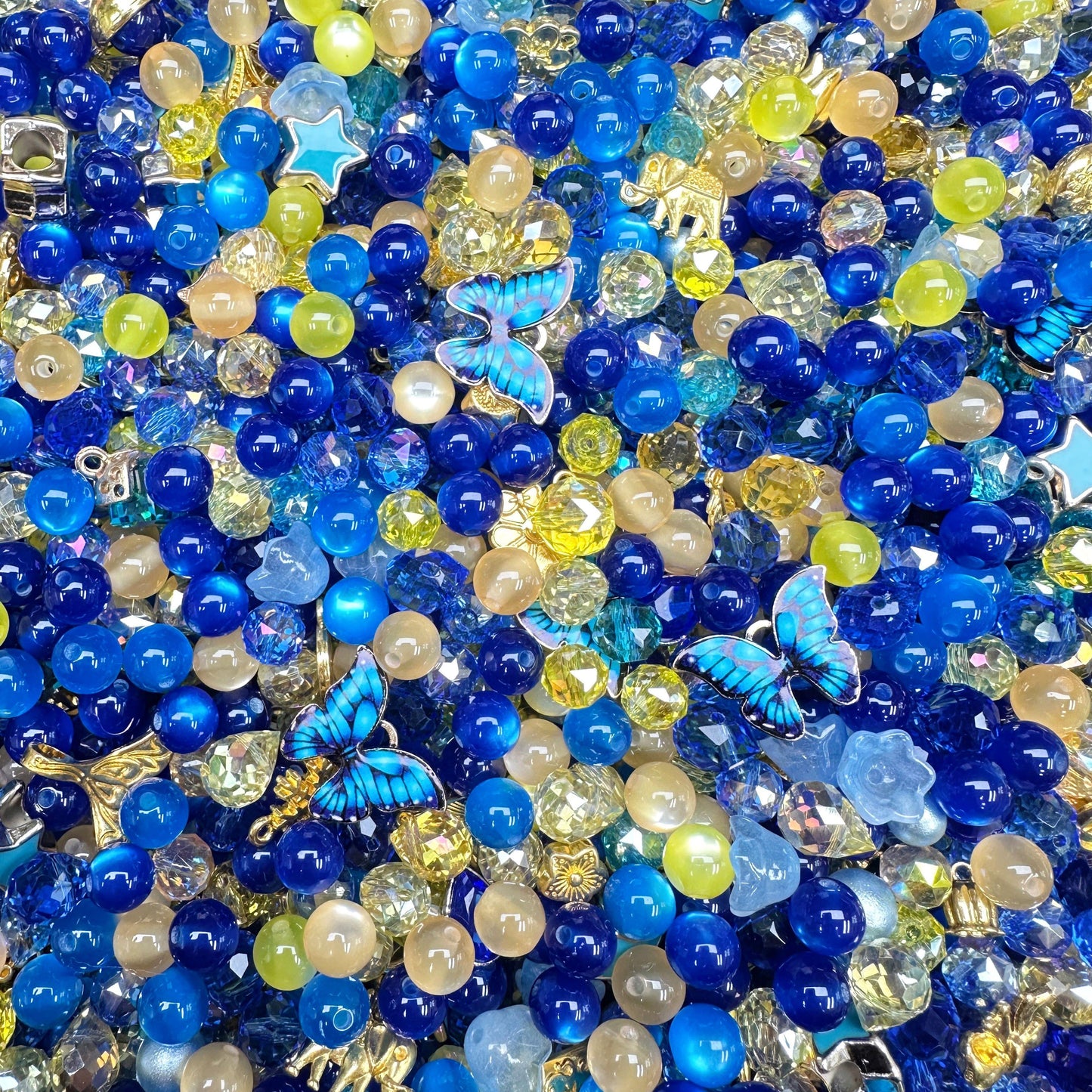 MIxed 8mm Crystal/Glaze/Alloy/Resin Mix Beads For Bracelet Necklace Key/Bag Charm Craft Projects
