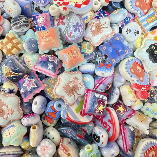 MIxed Cartoon pillow Resin/Acrylic beads For Key/Bag Charm Craft Projects