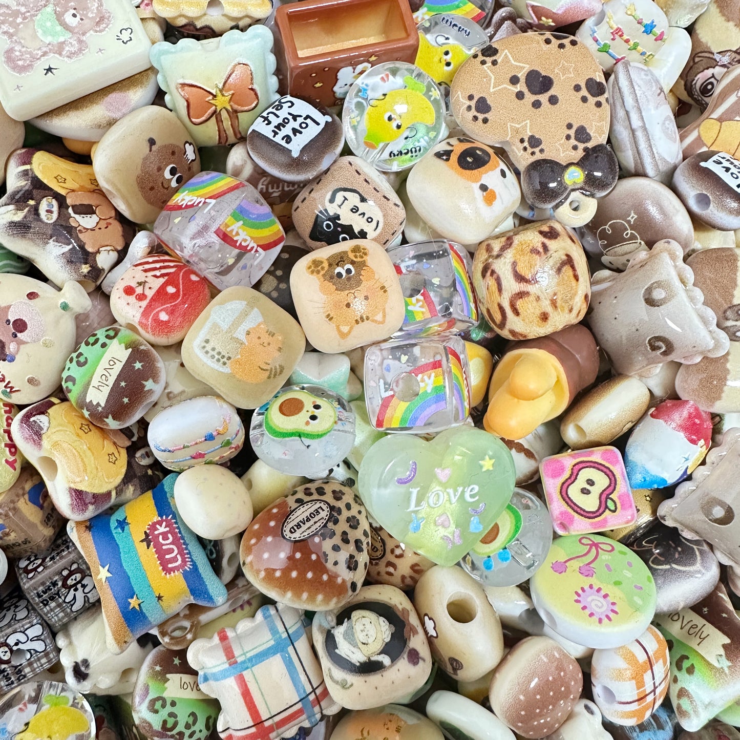 MIxed Cartoon pillow Resin/Acrylic beads For Key/Bag Charm Craft Projects