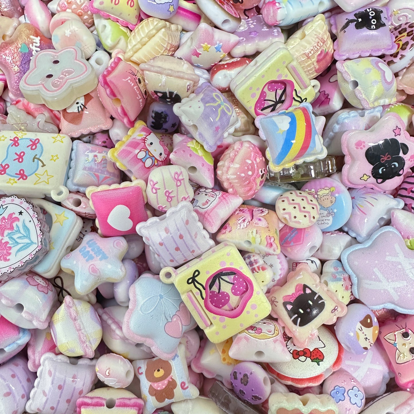 MIxed Cartoon pillow Resin/Acrylic beads For Key/Bag Charm Craft Projects