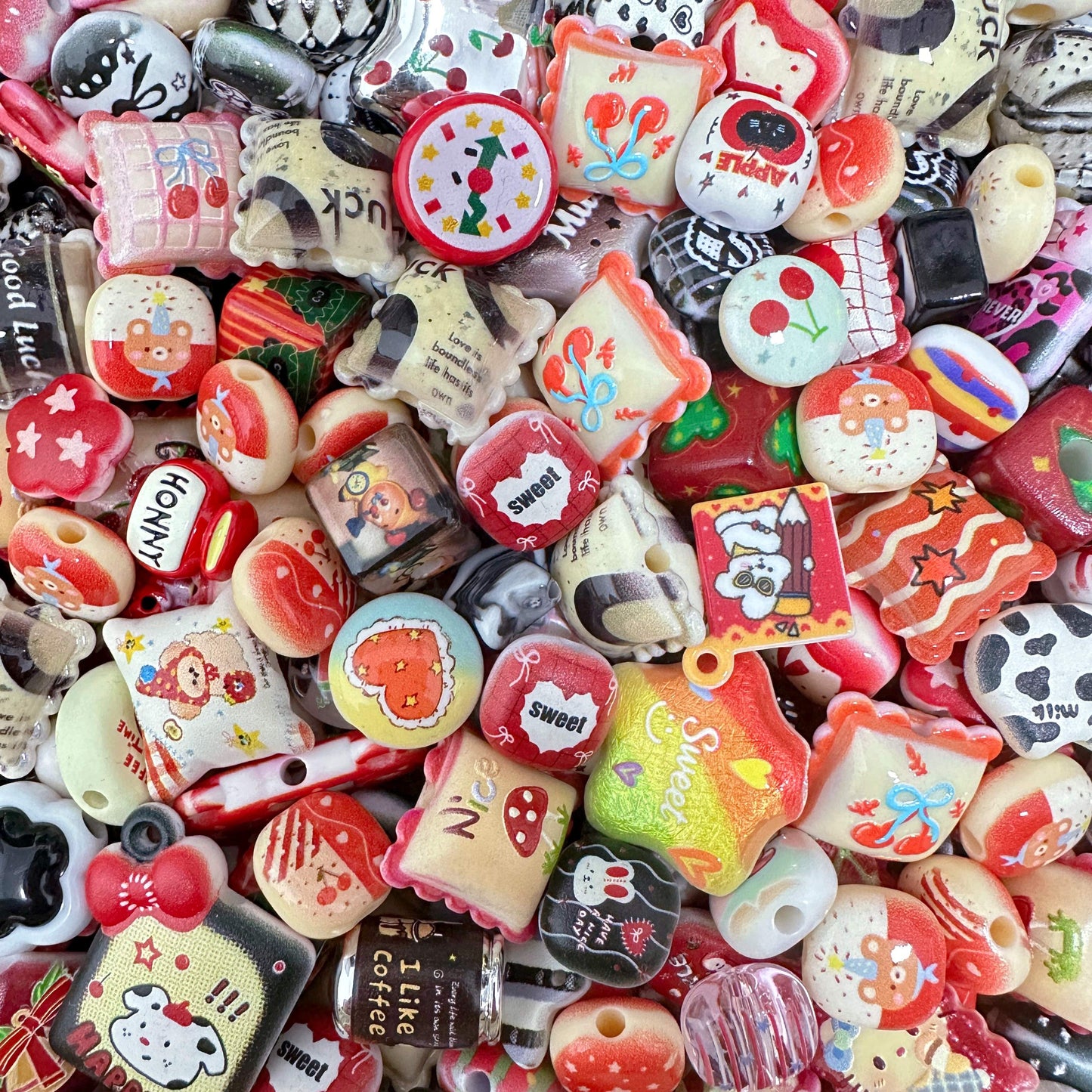 MIxed Cartoon pillow Resin/Acrylic beads For Key/Bag Charm Craft Projects