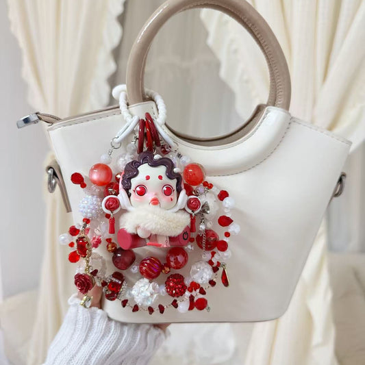 Skullpanda Authentic Doll With DIY Heavy-Crafted Beads Chain