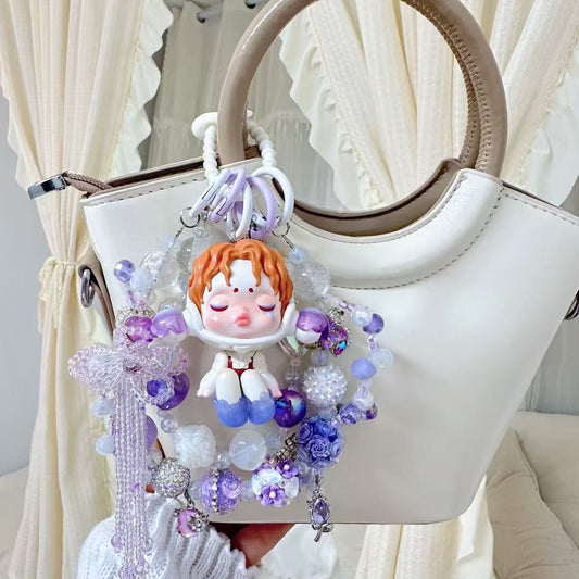 Skullpanda Authentic Doll With DIY Heavy-Crafted Beads Chain