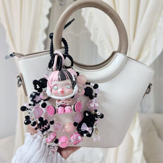 Skullpanda Authentic Doll With DIY Heavy-Crafted Beads Chain