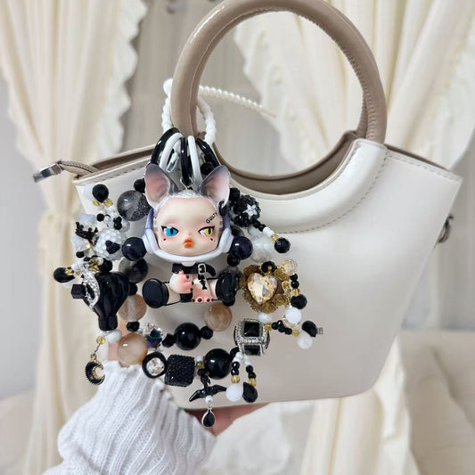 Skullpanda Authentic Doll With DIY Heavy-Crafted Beads Chain