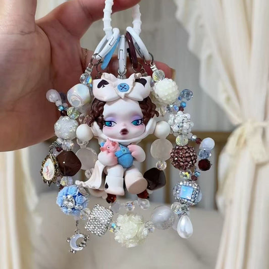 Skullpanda Authentic Doll With DIY Heavy-Crafted Beads Chain