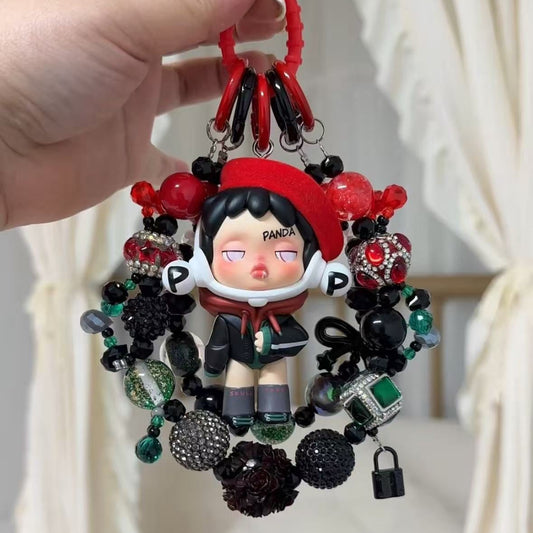 Skullpanda Authentic Doll With DIY Heavy-Crafted Beads Chain