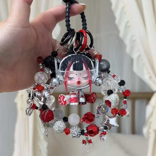 Skullpanda Authentic Doll With DIY Heavy-Crafted Beads Chain