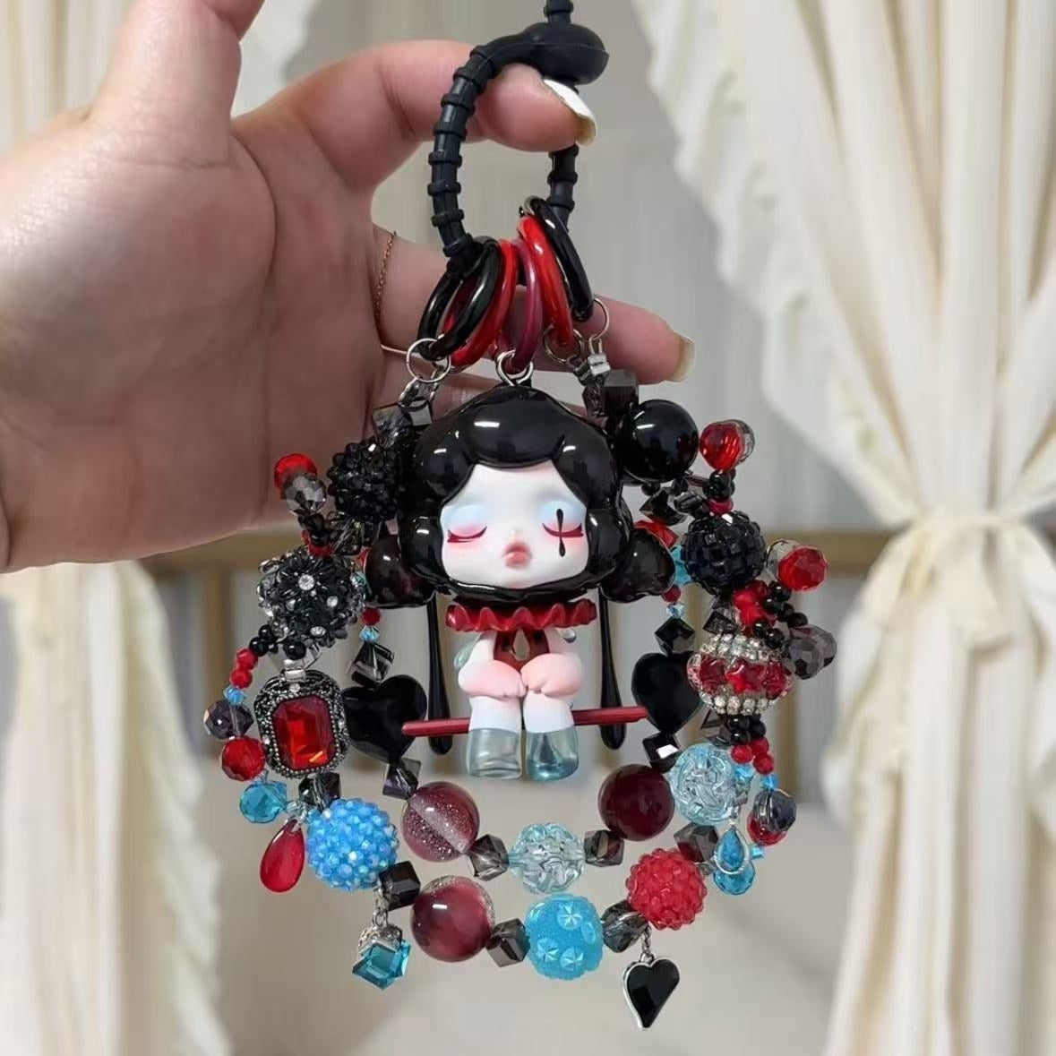 Skullpanda Authentic Doll With DIY Heavy-Crafted Beads Chain