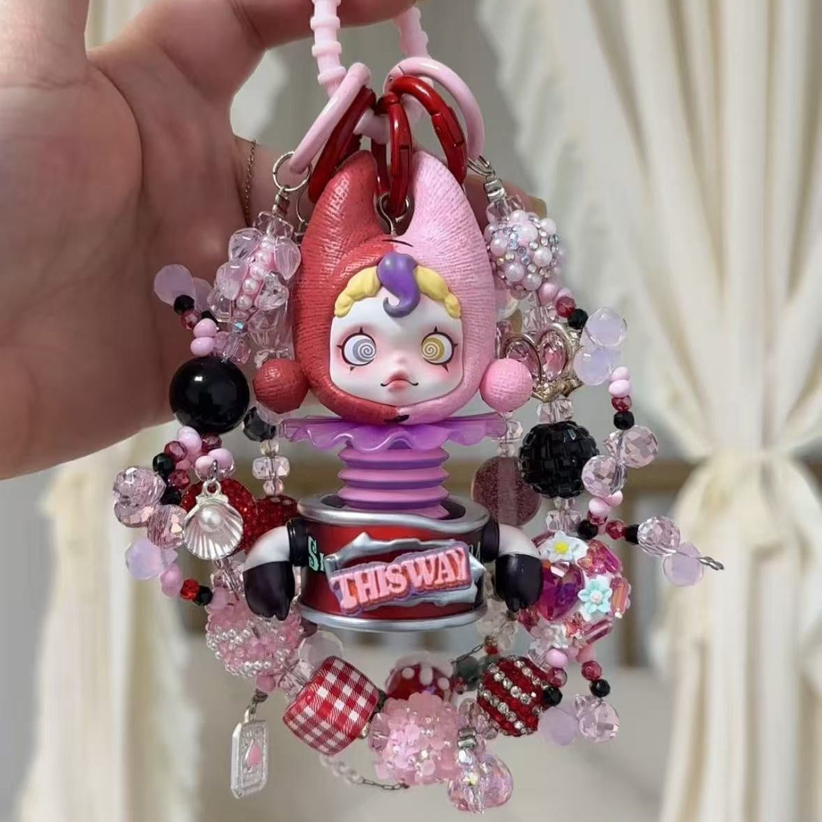Skullpanda Authentic Doll With DIY Heavy-Crafted Beads Chain