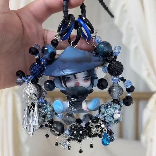 Skullpanda Authentic Doll With DIY Heavy-Crafted Beads Chain