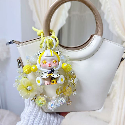 Skullpanda Authentic Doll With DIY Heavy-Crafted Beads Chain