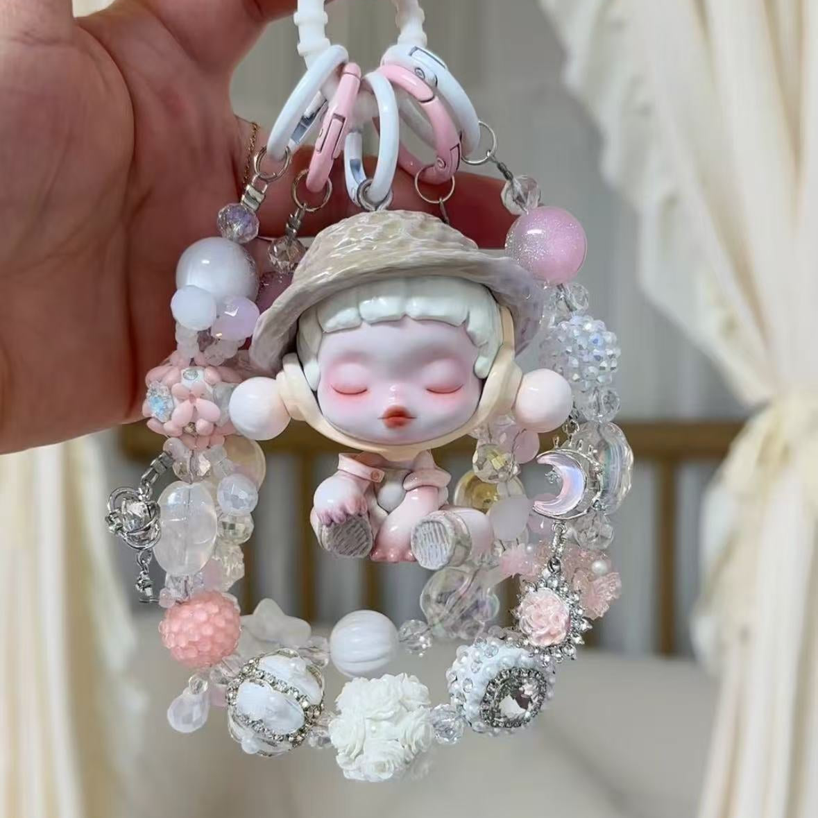 Skullpanda Authentic Doll With DIY Heavy-Crafted Beads Chain