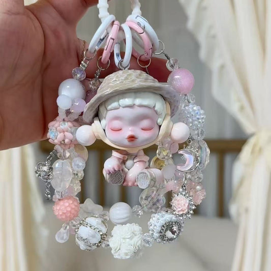 Skullpanda Authentic Doll With DIY Heavy-Crafted Beads Chain