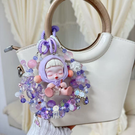 Skullpanda Authentic Doll With DIY Heavy-Crafted Beads Chain