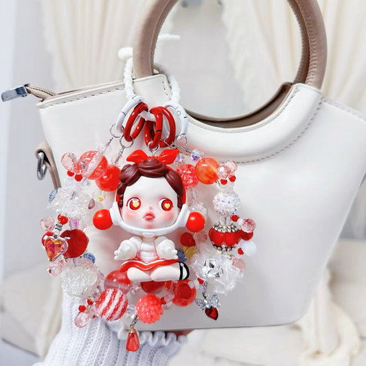 Skullpanda Authentic Doll With DIY Heavy-Crafted Beads Chain