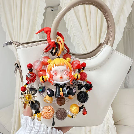 Skullpanda Authentic Doll With DIY Heavy-Crafted Beads Chain