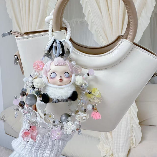 Skullpanda Authentic Doll With DIY Heavy-Crafted Beads Chain